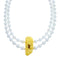 Sterling Silver Mother Of Pearl and Amber Bead Necklace KX121133